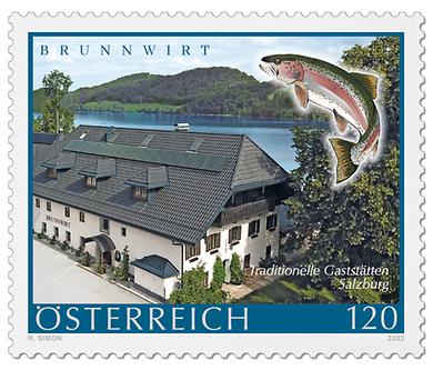 Briefmarke, Brunnwirt, Fuschl am See