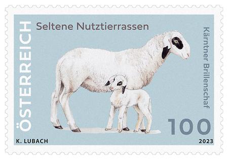 Briefmarke, Kärntner Brillenschaf