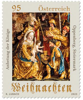 Briefmarke, Weihnachten – Anbetung der Könige, Pfarrkirche Oppenberg