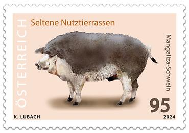 Briefmarke, Mangaliza-Schwein