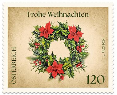 Briefmarke, Weihnachten – Weihnachtskranz