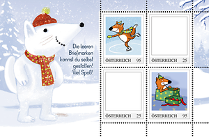 Briefmarke, Winterspaß mit deinem Freund Fridolin