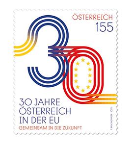 Briefmarke, 30 Jahre Österreich in der EU