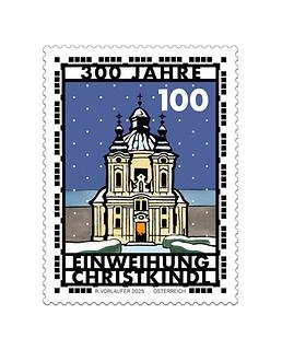 Briefmarke, Weihnachten – 300 Jahre Einweihung Wallfahrtskirche Christkindl Briefmarke, Weihnachten – 300 Jahre Einweihung Wallfahrtskirche Christkindl