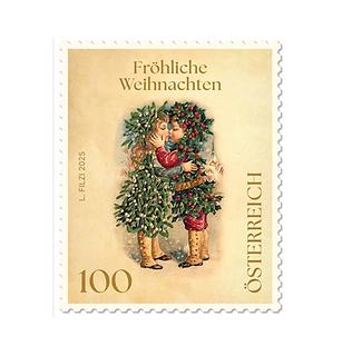 Briefmarke, Weihnachten – Weihnachtskuss Briefmarke, Weihnachten – Weihnachtskuss
