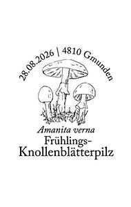 Briefmarke, Frühlings-Knollenblätterpilz - Tödlich giftig Briefmarke, Frühlings-Knollenblätterpilz - Tödlich giftig