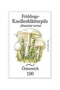 Briefmarke, Frühlings-Knollenblätterpilz - Tödlich giftig Briefmarke, Frühlings-Knollenblätterpilz - Tödlich giftig