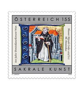 Briefmarke, Heiliger Dominikus - 800 Jahre Dominikaner in Wien