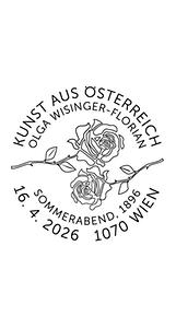 Briefmarke, Olga Wisinger-Florian – Sommerabend, 1896