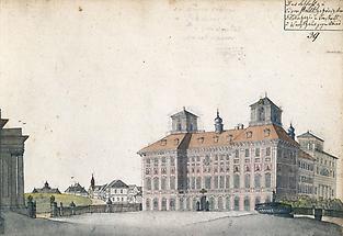 Das Schloß Esterházy in Eisenstadt. Aquarellierte Federzeichnung von F. A. J. Frh. von Wetzelsberg. Um 1817., © IMAGNO/Austrian Archives