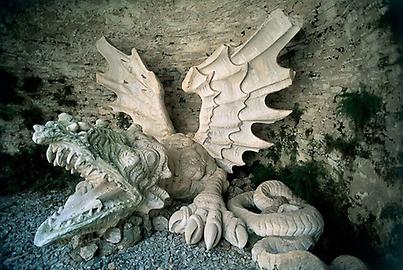 Ein Drachen als Detail der Greillensteiner Wasserspiele. Niederösterreich. Photographie. 2000., © IMAGNO/Gerhard Trumler