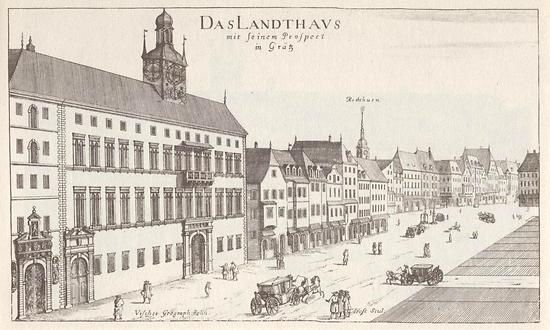 Graz Landhaus - Foto: Vischers Topographia Ducatus Styriae 1681