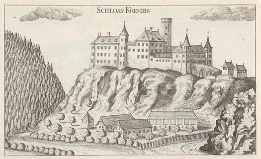 Burgruine Krems - Foto: Vischers Topographia Ducatus Styriae 1681