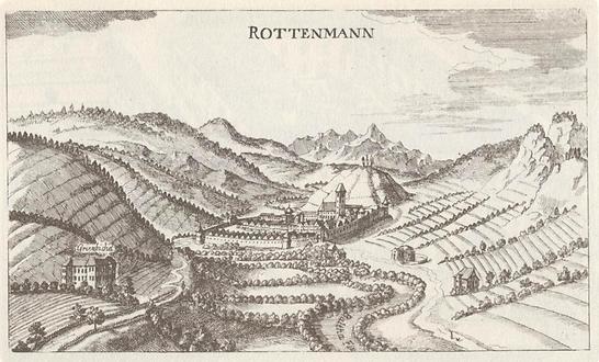 Burg Rottenmann - Foto: Vischers Topographia Ducatus Styriae 1681