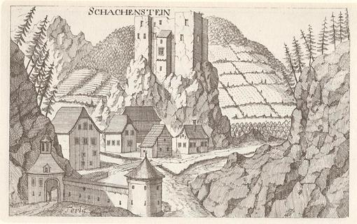 Burg Schachenstein - Foto: Vischers Topographia Ducatus Styriae 1681