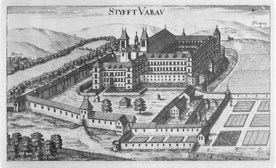 Ansicht von Stift Vorau 1681 in 'Topographia Ducatus Stiriae' von M. Vischer