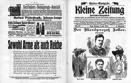 Titelseite der Kleinen Zeitung zum Raxenmord