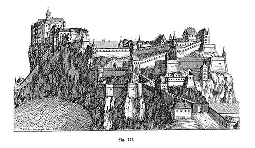 Die Festung Riegersburg nach dem Ausbau durch die Gallerin. Stich von Georg M. Vischer, 1674