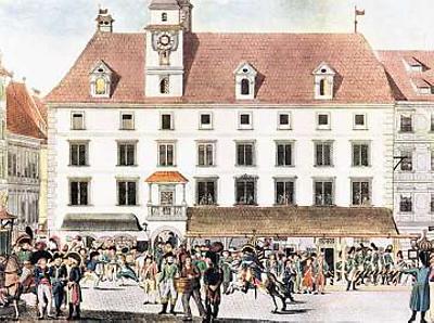 Das erste Rathaus am Hauptplatz