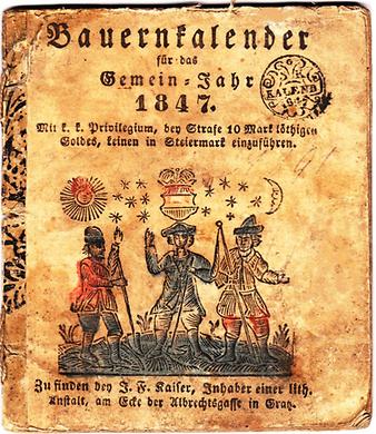 Umschlag des 'Mandlkalenders' von 1847