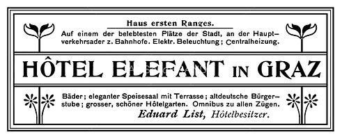 Werbezettel für das Hotel Elefant