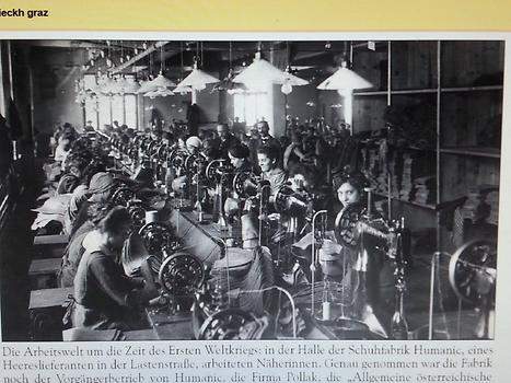 Näherinnen in der Schuhfabrik Humanic um 1914