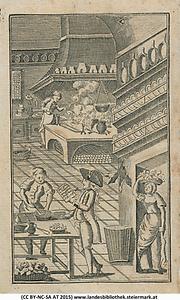 üchenszene aus 'Grätzerisches durch Erfahrung geprüftes Kochbuch' von 1817