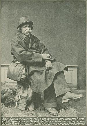 Anselm de Mas, Porträt Friedrich Simony, 1890, Autotypie
