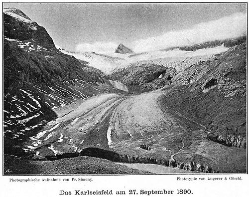 Friedrich Simony, 'Das Carls-Eisfeld am 27. September 1890', Lichtdruck.