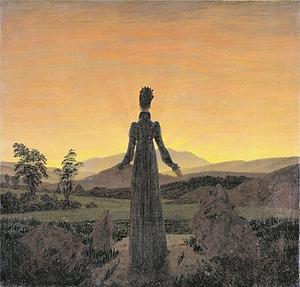 Caspar David Friedrich 'Frau vor untergehender Sonne'