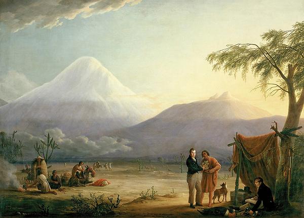 Alexander von Humboldt und Aimé Bonpland am Fuß des Vulkans Chimborazo