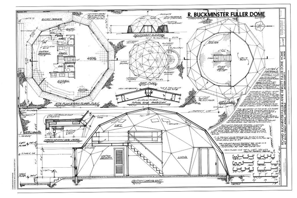 Einreichplan „The Fuller Dome Home“ aus 1960, Carbondale, Jackson County, IL