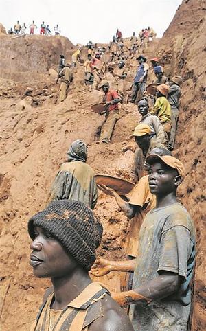 Minenarbeiter in der Demokratischen Republik Kongo