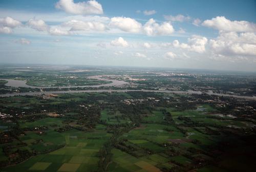 Mäandrierende Wasserarme im Delta des Mekong