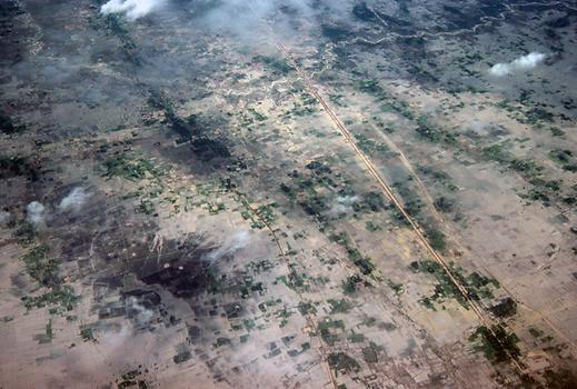 fields and bomb craters