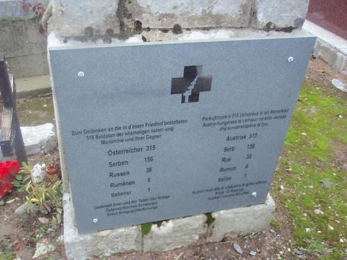 Ein zweisprachiger Gedenkstein erinnert auf dem Friedhof Shkodra an die gefallenen Soldaten