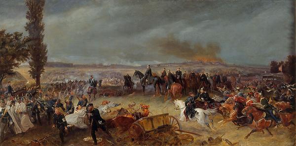 Die Schlacht bei Königgrätz endete mit einem Sieg der Preußen. Als sie in Wien paradierten, führte Johann Gottfried Piefke die Militärmusik an. Georg Bleibtreu (1828–1892), Foto: Name. Aus: Wikicommons 