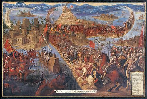 So heroisch lief die Eroberung von Tenochtitlan nicht ab wie auf diesem Bild eines unbekannten Künstlers aus dem 17. Jahrhundert.