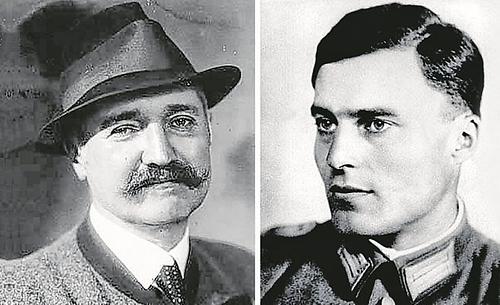 Kaiser-Karl-Verehrer Hans-Karl Zeßner Freiherr von Spitzenberg (l.) und Stefan-George-Verehrer Claus Schenk Graf von Stauffenberg.