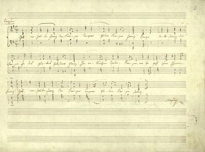 Autograph (Reinschrift) der Kaiserhymne von Joseph Haydn 'Gott erhalte Franz den Kaiser'