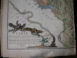 Landkarte mit Adler und türkischen Zeichen