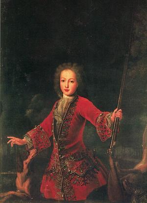 Franz Stephan von Lothringen im roten Parforce-Jagdrock. Porträt von einem anonymen Hofmaler um 1723