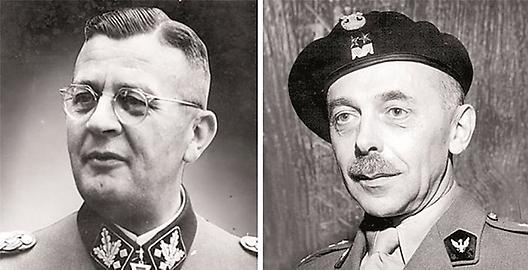 SS-Obergruppenführer Erich von dem Bach-Zelewski (li.) und Tadeuz Bor-Komorowski, Befehlshaber der polnischen 'Heimatarmee'