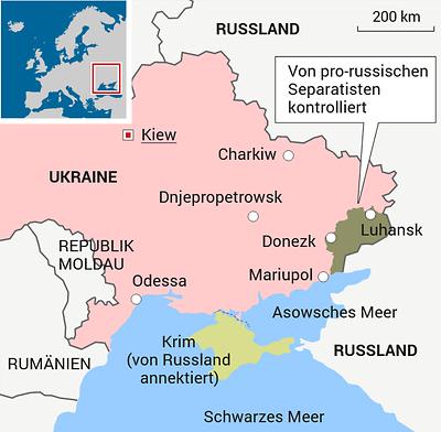 Karte: Ostukraine-Krise