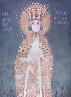 The fresco of queen Simonida Paleologus, Gračanica monastery, Serbia