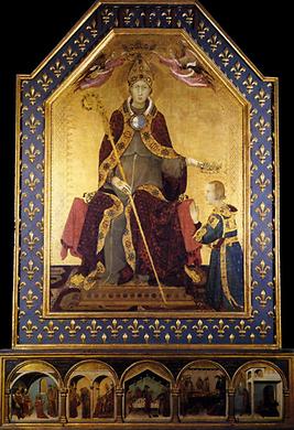 Der Hl. Ludwig von Toulouse krönt seinen Bruder Robert von Anjou zum König von Neapel, Predella: Szenen aus dem Leben des Heiligen