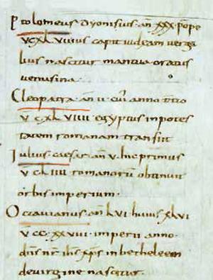 Die Geschichte Kleopatras - abgeschrieben im 9. Jahrhundert