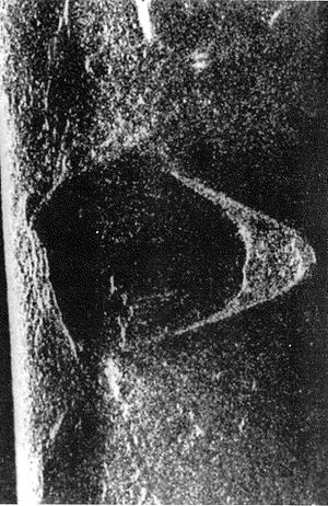 Radarbild eines Mondkraters