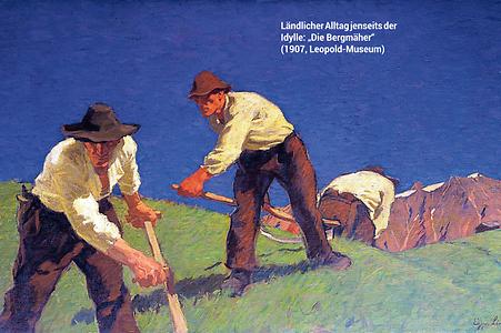 Ländlicher Alltag jenseits der Idylle: „Die Bergmäher“ (1907, Leopold-Museum)