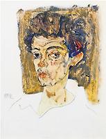 E. Schiele.„Selbstporträt mit braunem Hintergrund“, 1912., Foto: © Galerie St. Etienne, New York